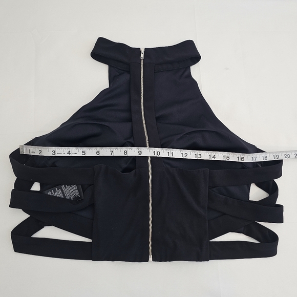 Blondie Nites Black Halter Crop Top Evening Party Clubwear Size 21 - Picture 7 of 9